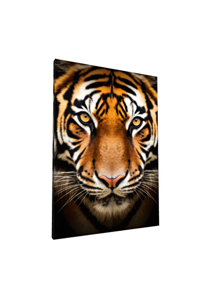 PozaTablou Pictură pe pânză: Portret realist de tigru frontal 80x110 cm