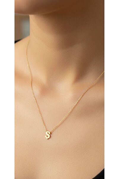 kuyumcu nurettin 1,50 gr (GRAM) Ş Harfi 3 Boyutlu Kolye Ucu ve Zincir 14 Ayar...