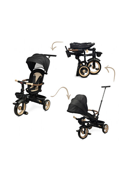 TOYZ by Caretero Toyz Saber Beige foldable, multifunctional children's tricycle with adjustable backrest and reclining position