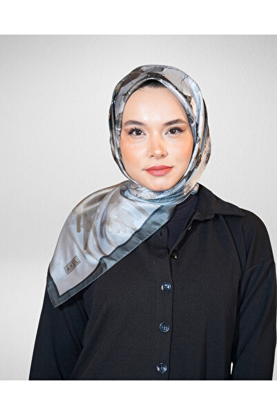 Akel Digital Crystal Scarf Pastel Leaf Pattern