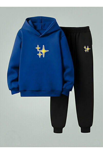 LORVEX Unisex Children's Sweatshirt - Tracksuit Set (Hooded) Shiny Star Print...