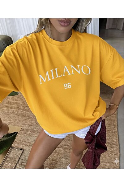 BW Bravely Wear تي شيرت ميلانو 96 مطبوع للنساء