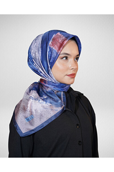 Akel وشاح كريستالي رقمي بنمط رخامي باستيل