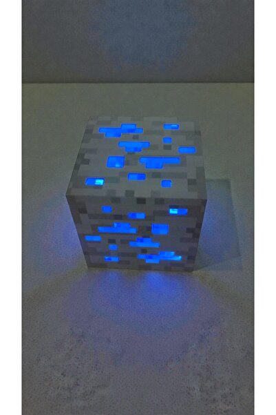 FAMEMUS ACCESSORY Minecraft Maden Lambası Mavi Renk yanar Ürün boyutu:7 cm *7cm