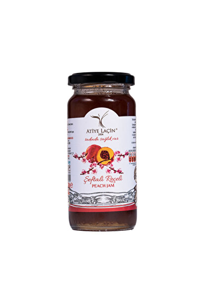 Atiye Laçin مربى الخوخ 65% فاكهة، برطمان زجاجي 290 جرام