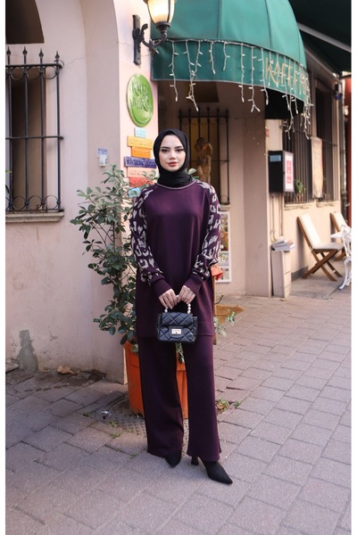 NİSUM MODA Leopard Patterned Mercerized Suit