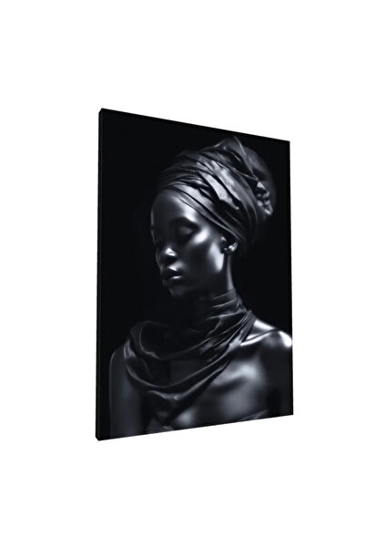 PozaTablou Pictură pe pânză: Portret elegant în tonuri de negru 70x100 cm