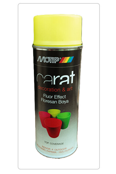 Motip CARAT SPREY BOYA FLORESAN (FOSFORLU SARI) AKRİLİK 400 ML