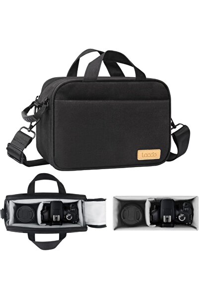 Lacdo حقيبة كاميرا مدمجة لكاميرات SLR/DSLR والكاميرات عديمة المرآة - أسود