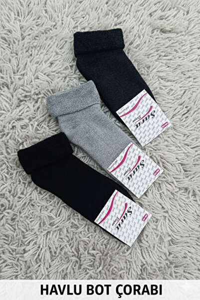 Sara Çorap Women's Towel Curly Tube Socks 4 Pairs