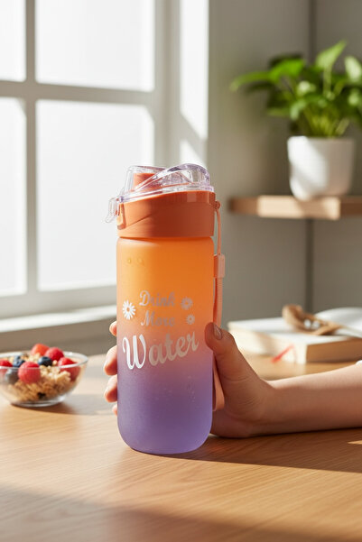 beyshome Renk Değişimli Motivasyon Yazılı Su Matarası 500 ML Sızdırmaz Kapak ...
