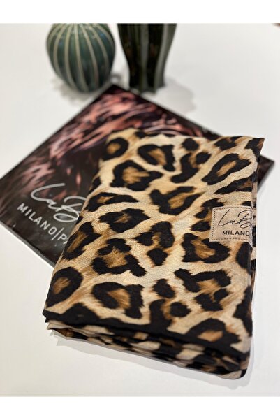 La Boutique Eşarp La Boutique Güz Serisi Organik Bambu Leopar Şal