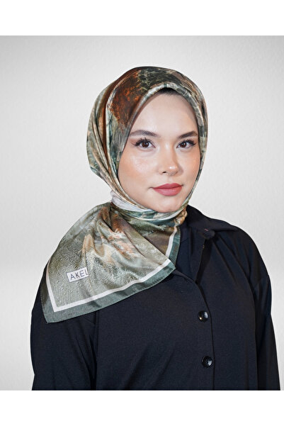 Akel Dijital Kristal Eşarp Pastel Mermer Desenli