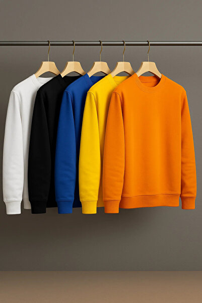 COMBİNE MİCHAİL Men's Basic Oversized Premium 5-Piece Sweater