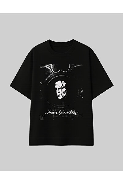 RF Studio Frankenstein Baskılı %100 Pamuk Unisex Oversize T-shirt Tişört