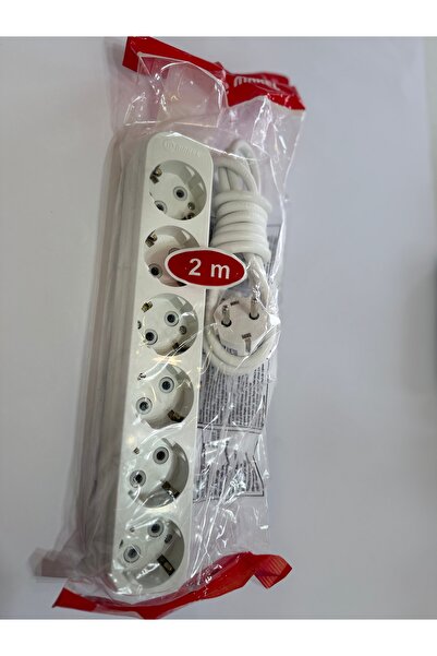 MAKEL Eko Altılı Topraklı Grup Priz 2 Metre Kablolu