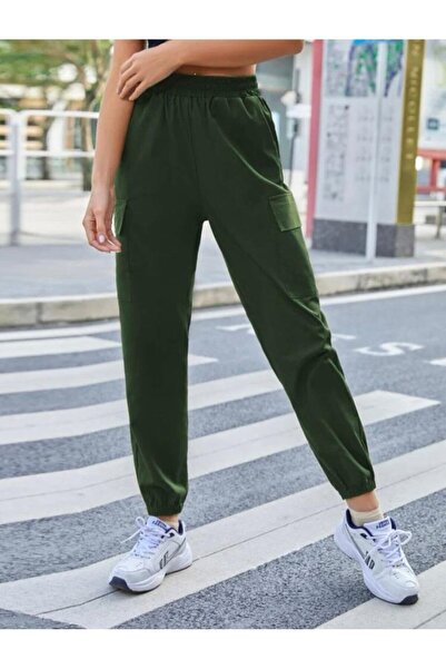 Wear Up Women's High Waist Rubber and Pocket Detail Two Thread Fabric Sweatpants