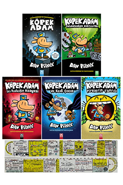 Altın Kitaplar Köpek Adam 1-2-3-4-5. Ciltler Çizgi Roman Seti + Özel Cetvel