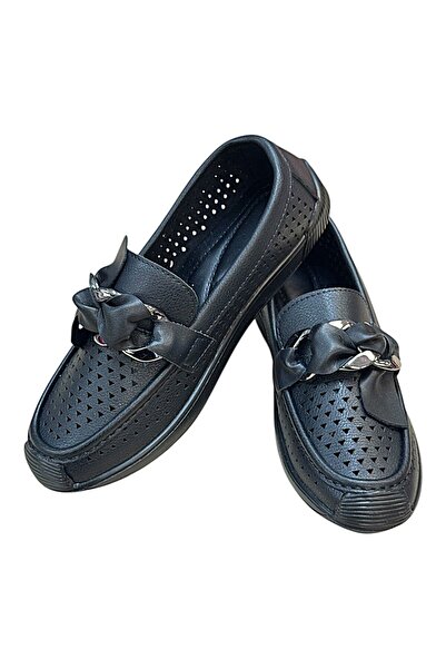 KAFKASLAR Noul model de pantofi de balet sport negri, cu lanțuri și arc, perforați