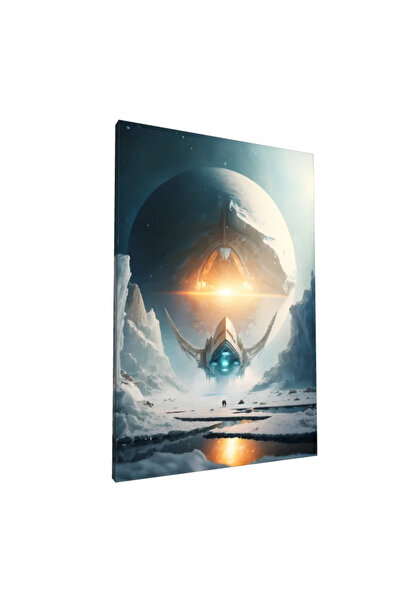 PozaTablou Pictură pe pânză: Nava spațială și peisaj cosmic înghețat 70x100 cm