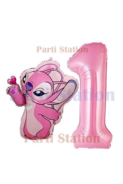 Parti Station Lilo Stitch and Angel Concept 1St Birthday Balloon Set