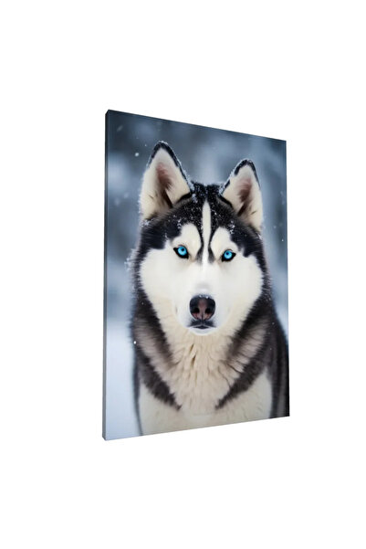 PozaTablou Pictură pe pânză: Portret de husky în zăpadă - 20x30 cm