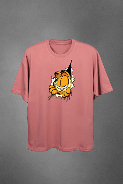 California ST 100% Cotton Custom Design Garfield Printed Men's Oversized T-Shirt