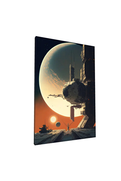 PozaTablou Pictură pe pânză: Stația Spațială la Apus 50x70 cm