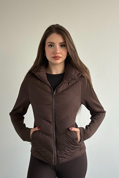 Moderk ZRA Model Range Rover Mom Kontrast Şişme Mont Ceket Kadın Astarlı