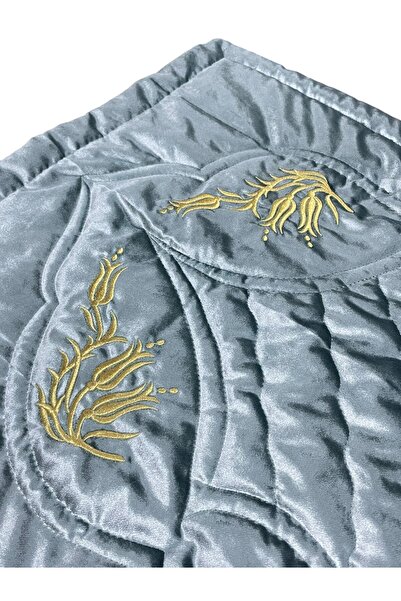 Bascom Steel Sim Sırma Embroidered Dowry Velvet Prayer Rug
