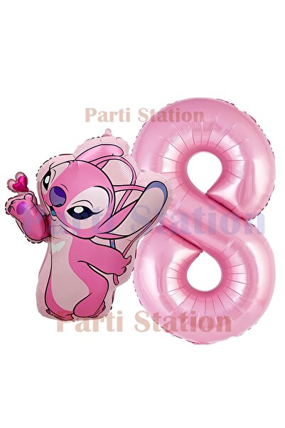 Parti Station Lilo Stitch and Angel Concept 8Th Birthday Balloon Set