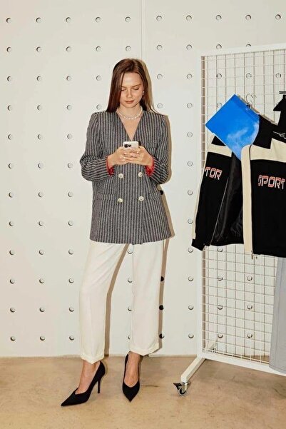 Marka Lined Double Breasted Jacket