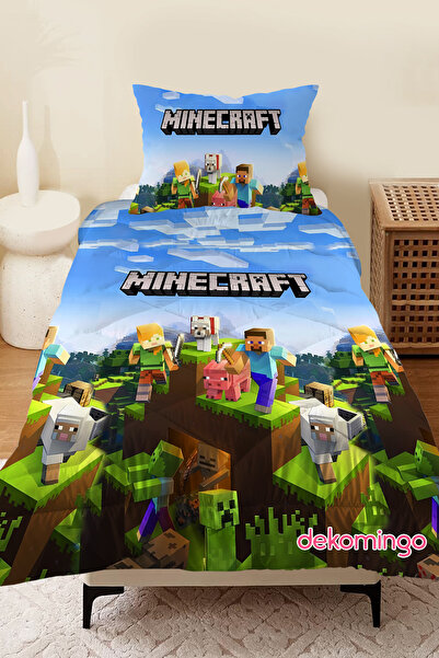 dekomingo MINECRAFT YEŞİL DESENLİ KAPİTONE YORGAN