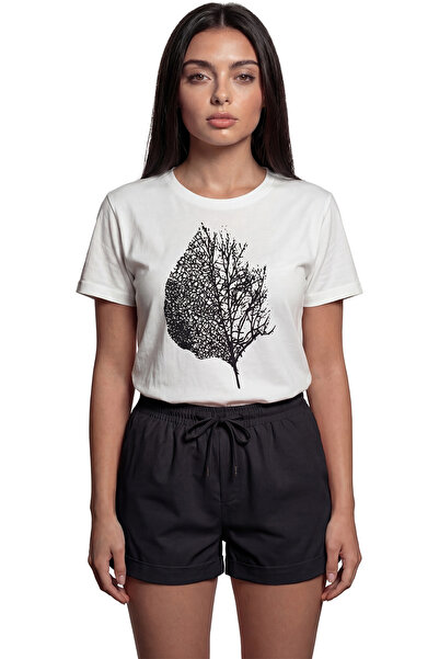 Color Luxe ''Leaf Silhouette'' Detailed Tree Printed 100% Cotton Relaxed Fit ...