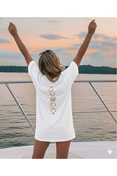 BW Bravely Wear GOLD MOON (IMPRIMAT PE SPATE) Tricou cu gât rotund pentru femei