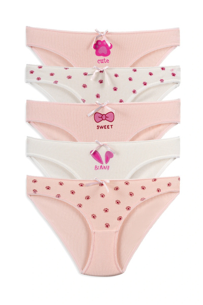 MİSS PUDRA Kadın Külot 5'li Sweet Bunny