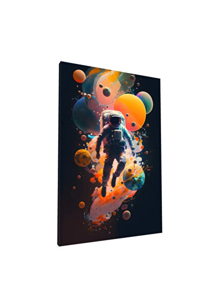 PozaTablou Pictură pe pânză: Astronautul plutind printre planete colorate 70x...