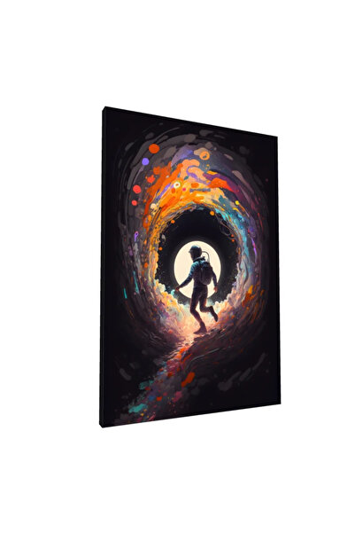 PozaTablou Astronautul într-un vârtej de culori intense (pânză, 70x100 cm)