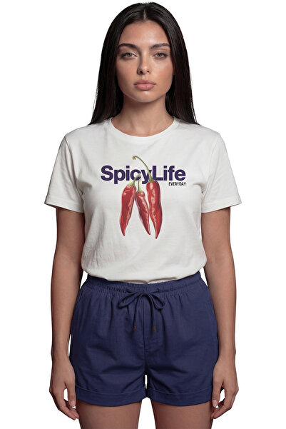 Color Luxe ''Spicy Life'' Chili Pepper Illustrated B Printed 100% Cotton Rela...