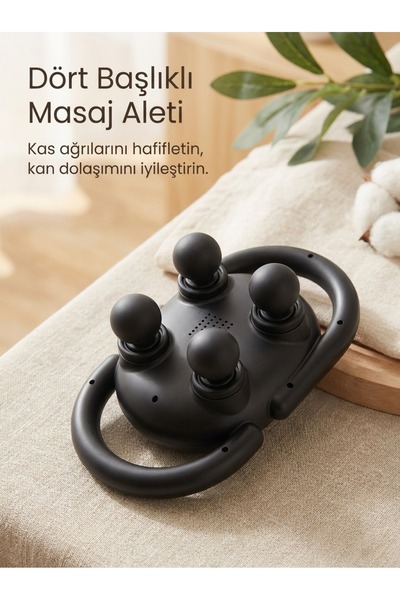 Kensa 4 Başlıklı Masaj Tabancası | Derin Doku Kas Gevşetici Titreşimli Fasya ...