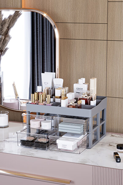 Pufwin Home Paris Xl 4 Çekmeceli Makyaj Kozmetik Banyo Yüz Serumu Masa Düzenl...