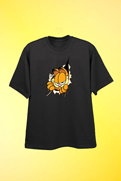 California ST 100% Cotton Custom Design Garfield Printed Men's Oversized T-Shirt