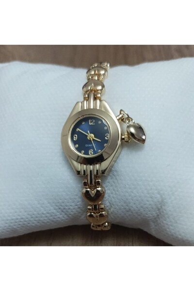 Gerçek Hediyelik Women's Wristwatch - Gold Color Heart Strap, Minimalist, Box...