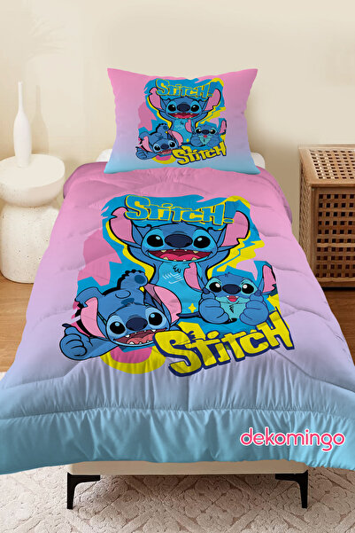 dekomingo Рожево-блакитна ковдра для дітей з капітоне з малюнком Stc 155x220 ...