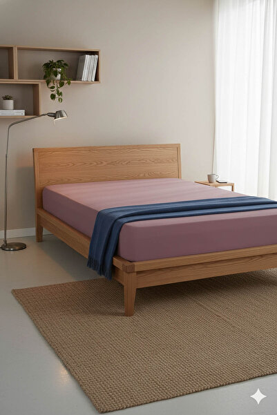 FAVORA 100% Cotton Ranforce Premium Double Bed Sheet - Dusty Rose