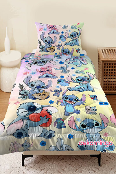 dekomingo Gökkuşağı Stc Karakter & Lil Desenli Kapitone Çocuk Yorgan Seti 155...