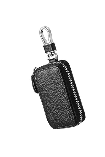 Sarphia Store Organizator de chei, CoolSmile, piele cu fermoar, negru