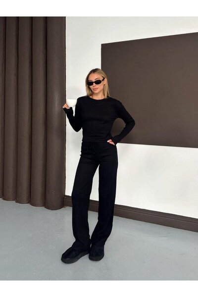 Wear Up Set de două piese pentru femei, cu bluză și pantaloni cu mâneci lungi...