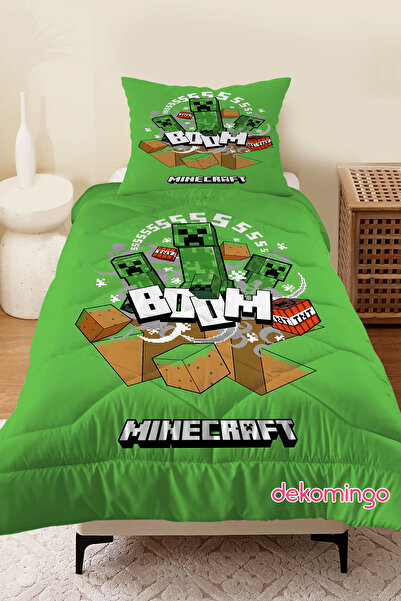 dekomingo ЗЕЛЕНА КОВДРА З МІНЕКРАФТОВИМ ВЗОРЦЕМ