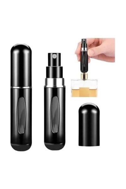 Sarphia Store Sticlă de parfum reîncărcabilă, portabilă, potrivită pentru călătorii, argintie, aluminiu, 5 ml